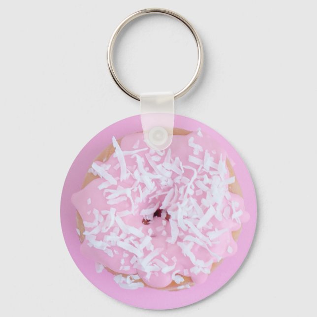 Porte-clés Porte - clé de noix de coco dépoli rose (Recto)