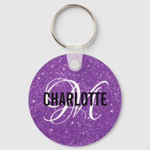 Porte-clés Porte - clé de nom monogramme de parties scintilla