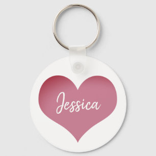 Porte-clés Porte - clé de nom personnalisé Pink Heart