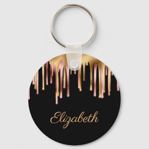 Porte-clés porte - clé de papier brillant noir et rose