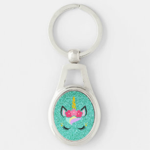 Porte-clés Porte - clé de Parties scintillant Turquoise Unico