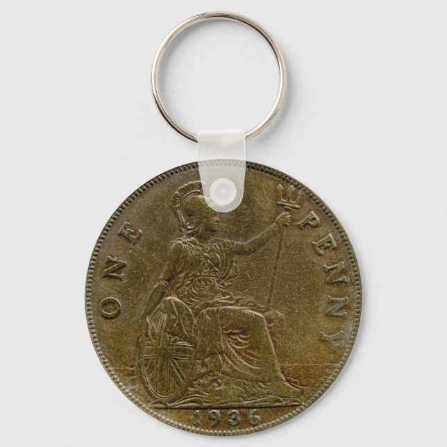 Porte-clés porte - clé de penny britannique 1936 (Recto)