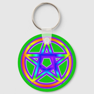 Porte-clés Porte - clé de pentagone étoilé d'arc-en-ciel