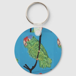 Porte-clés porte - clé de perroquet vert
