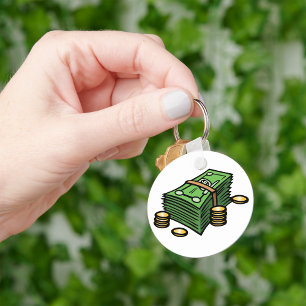 Porte-clés Porte - clé de pile de notes et pièces