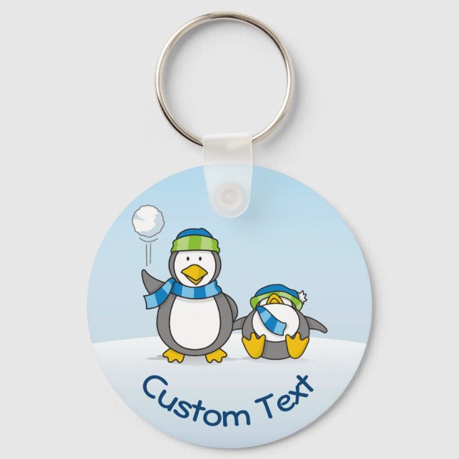 Porte-clés Porte - clé de pingouins à neige (Recto)