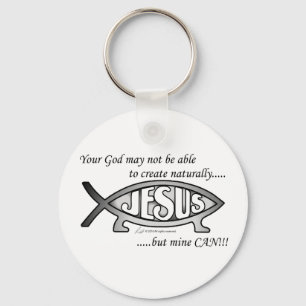 Porte-clés Porte - clé de poisson Jesus & Darwin