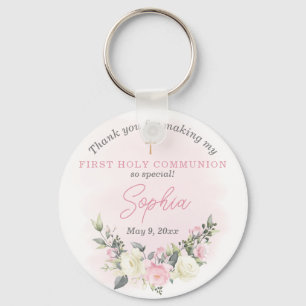 Porte-clés Porte - clé de première communion rose