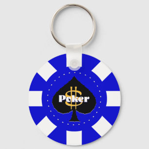 Porte-clés Porte - clé de puces Blue Poker