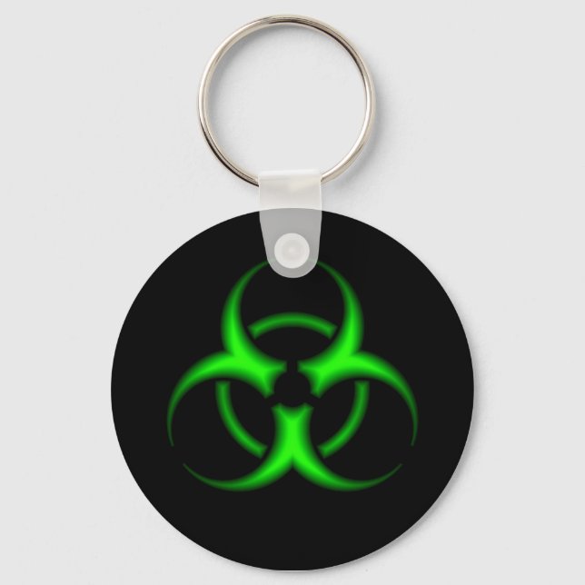 Porte-clés Porte - clé de risque biologique néon vert (Recto)