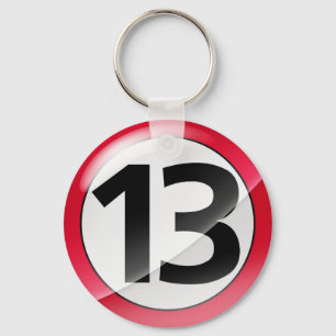 Porte-clés Porte - clé de rouge du numéro 13