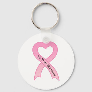 Porte-clés porte - clé de ruban rose survivant de 10 ans