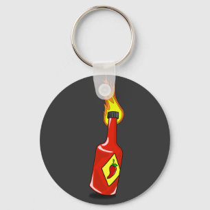 Porte-clés Porte - clé de sauce chaude caricature