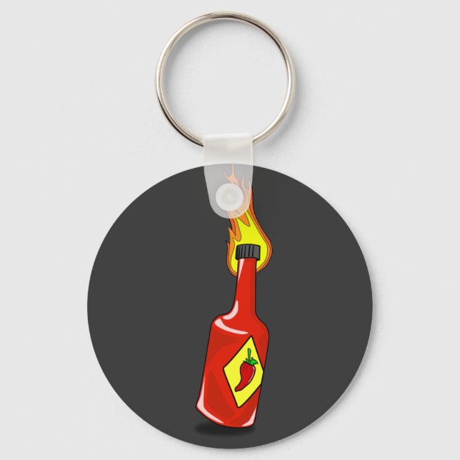 Porte-clés Porte - clé de sauce chaude caricature (Recto)