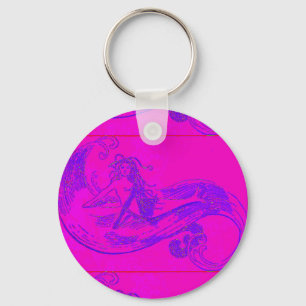 Porte-clés porte - clé de sirène à vague rose