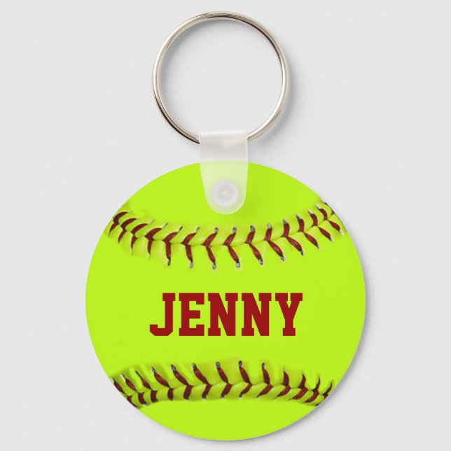 Porte-clés Porte - clé de softball personnalisé (Recto)
