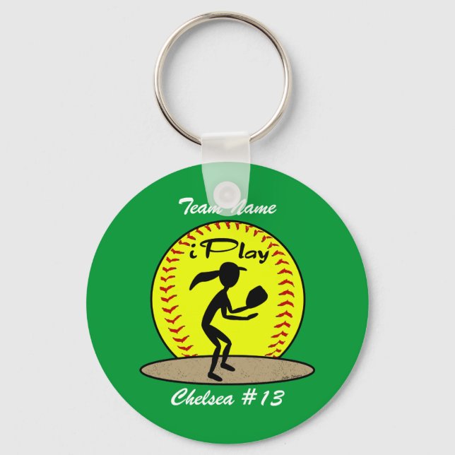 Porte-clés Porte - clé de softball rapide (Recto)
