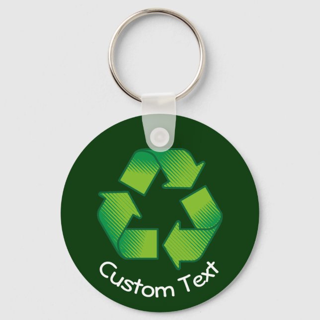 Porte-clés Porte - clé de symbole de recyclage (Recto)