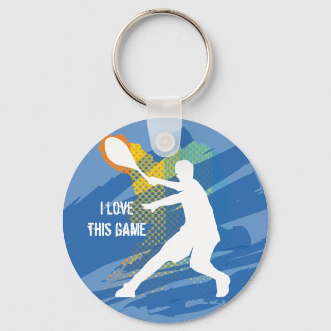 Porte-clés Porte - clé de tennis : J'adore ce jeu (Recto)