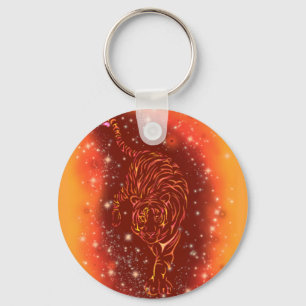 Porte-clés Porte - clé De Tigre Coureur À Galaxy Starry Night