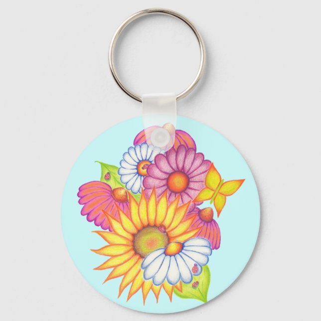 Porte-clés Porte - clé de tournesols du pays (Recto)