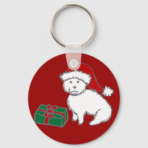 Porte-clés Porte - clé de Westie de Noël
