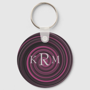 Porte-clés Porte - clé décoré d'un monogramme de remous de
