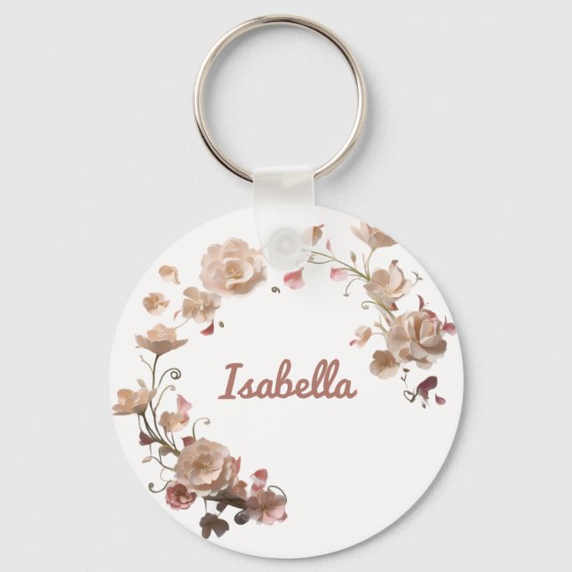 Porte-clés Porte - clé d'élégance florale personnalisé (Recto)