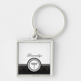 Porte-clés Porte - clé d'emblème de libellule de bois d'éb