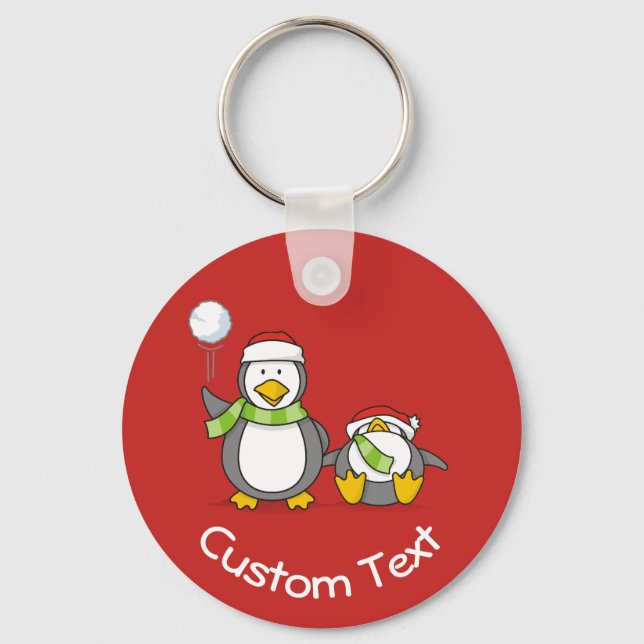 Porte-clés Porte - clé des pingouins de Noël (Recto)