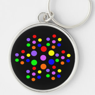 Porte-clés Porte - clé des points arc-en-ciel floraux