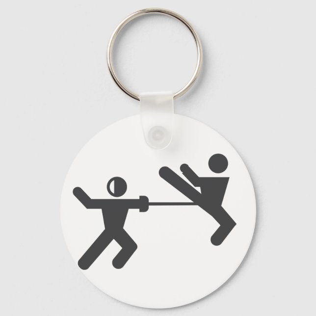 Porte-clés Porte - clé d'escrime contre taekwondo (Recto)