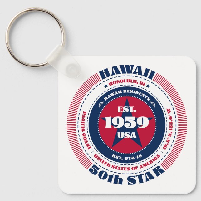 Porte-clés Porte - clé d'État d'Hawaii (Recto)