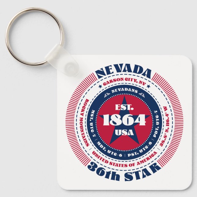 Porte-clés Porte - clé d'État du Nevada (Recto)