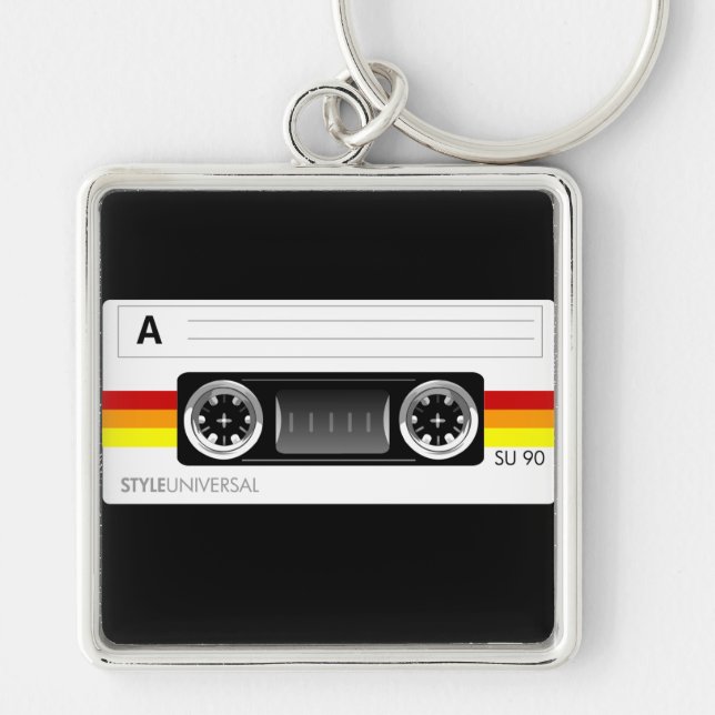 Porte-clés Porte - clé d'étiquette d'enregistreur à cassettes (Devant)