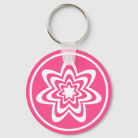Porte - clé d'explosion florale, rose