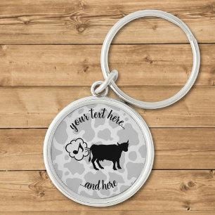 Porte-clés Porte - clé d'icône de méthane de vache