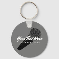 Porte - clé d'icône microphone audio personnalisé