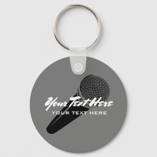 Porte-clés Porte - clé d'icône microphone audio personnalisé