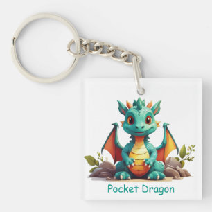 Porte-clés Porte - clé d'Imaginaire de dragon de poche vert M