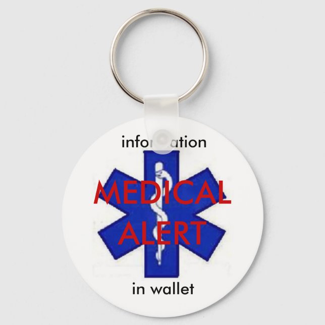 Porte-clés Porte - clé d'informations d'alerte Médicale (Recto)