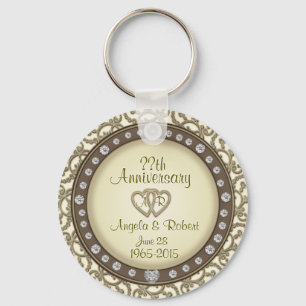 Porte-clés Porte - clé d'or pour l'anniversaire du monogramme