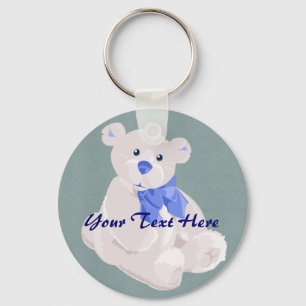 Porte-clés Porte - clé d'ours bleu et blanc