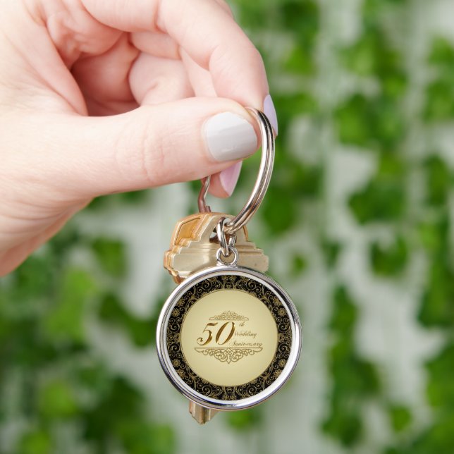 Porte-clés porte - clé du 50e anniversaire de Mariage (main)