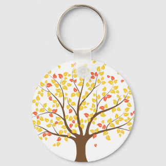Porte-clés Porte - clé du bouton Arborescence d'or d'automne
