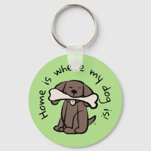 Porte-clés Porte - clé du bouton Chien Brown