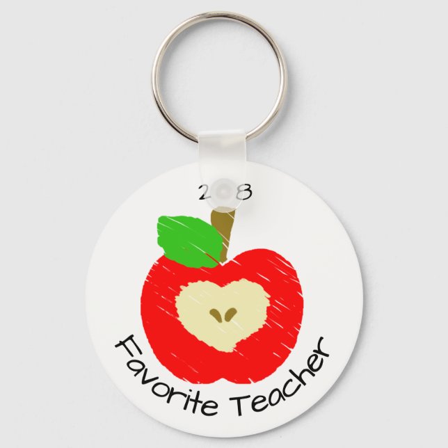 Porte-clés Porte - clé du bouton de l'enseignant favori (Recto)