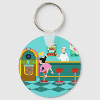 Porte - clé du bouton Fontaine Soda Retro