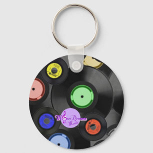 Porte-clés Porte - clé du bouton Rétro Enregistrements