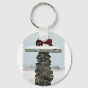 Porte-clés Porte - clé du bouton Tracteur rouge